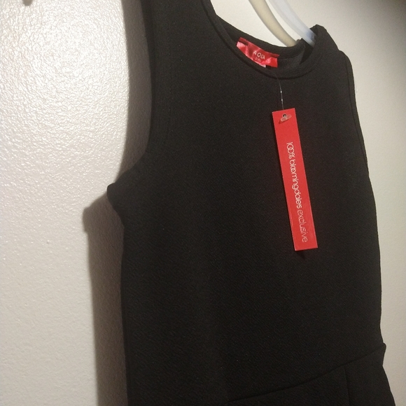 Aqua Youth Solid Black A-line Sleeveless Dress - Picture 9 of 16